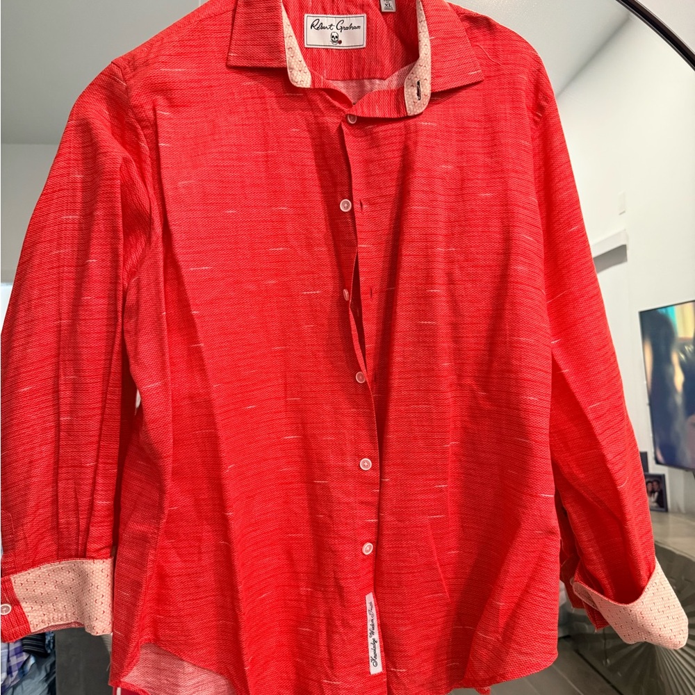 Robert Graham Vibrant orange Textured Shirt